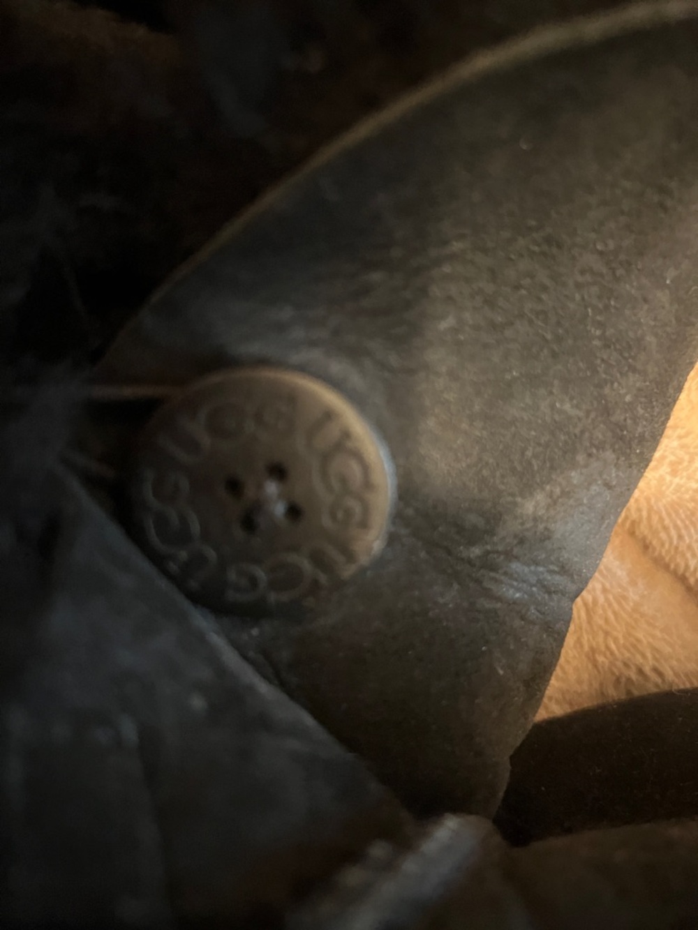 UGG Black Short Suede Boot with Branded Heel - Picture 5 of 5